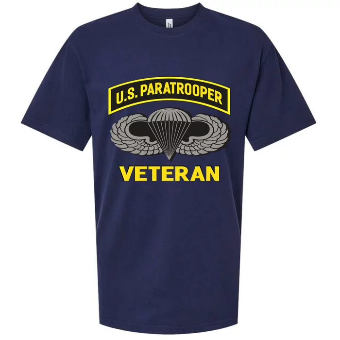 Us Paratrooper Airborne Division Army Veteran Gift Sueded Cloud Jersey T-Shirt