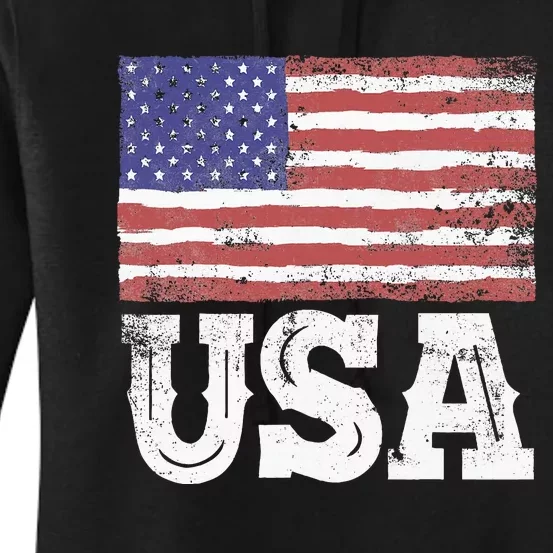 Usa Patriotic American Flag Women's Pullover Hoodie