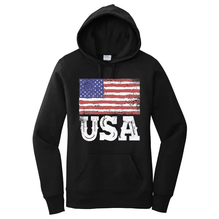 Usa Patriotic American Flag Women's Pullover Hoodie