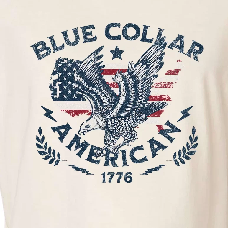 Usa Patriotic Blue Collar American Working Man Garment-Dyed Women's Muscle Tee