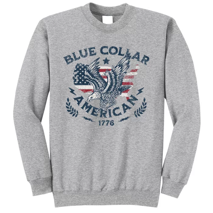 Usa Patriotic Blue Collar American Working Man Tall Sweatshirt