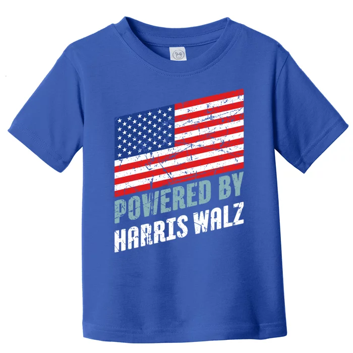 Usa Powered By Harris Walz Flag Of United States Of America Gift Toddler T-Shirt