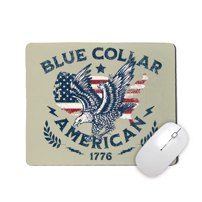 Usa Patriotic Blue Collar American Working Man Mousepad