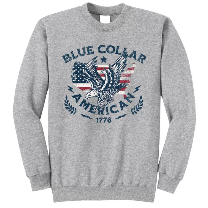 Usa Patriotic Blue Collar American Working Man Sweatshirt