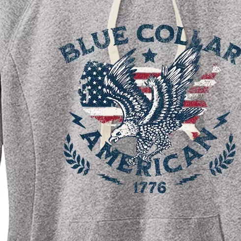 Usa Patriotic Blue Collar American Working Man Women's Fleece Hoodie