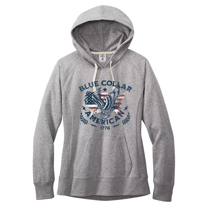 Usa Patriotic Blue Collar American Working Man Women's Fleece Hoodie