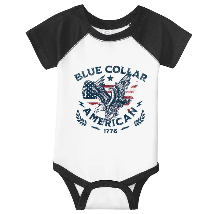 Usa Patriotic Blue Collar American Working Man Infant Baby Jersey Bodysuit