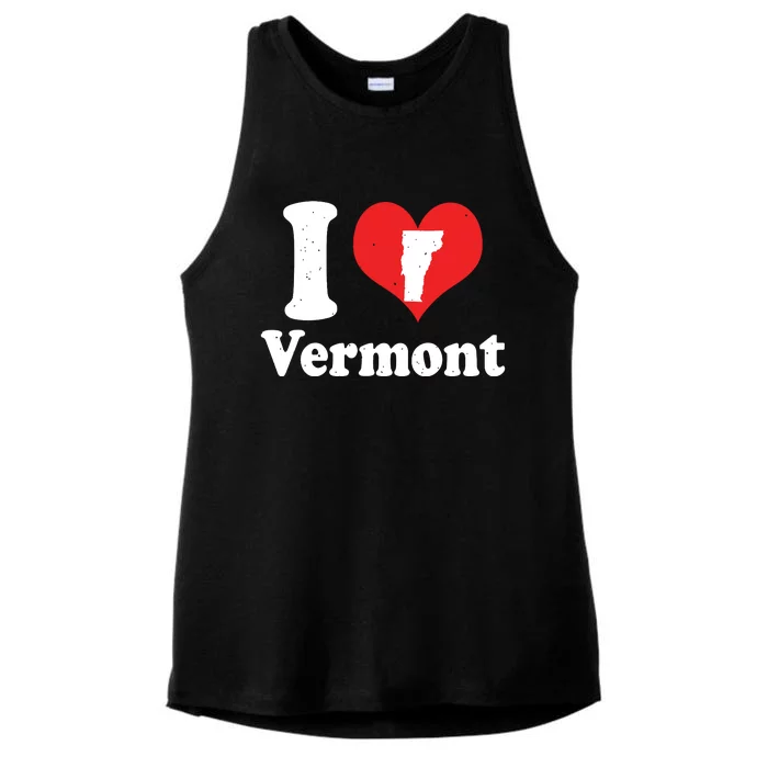 Us Proud Citizen America Love State I Heart Vermont Ladies Tri-Blend Wicking Tank