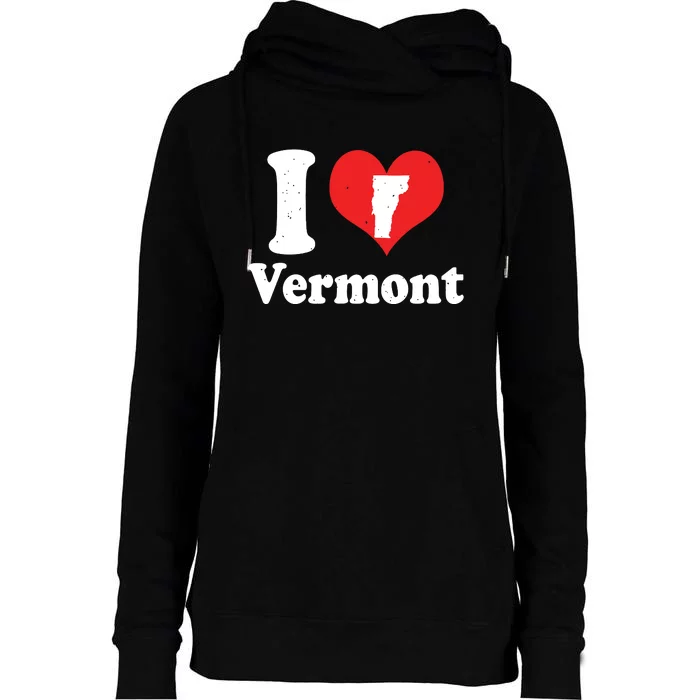 Us Proud Citizen America Love State I Heart Vermont Womens Funnel Neck Pullover Hood