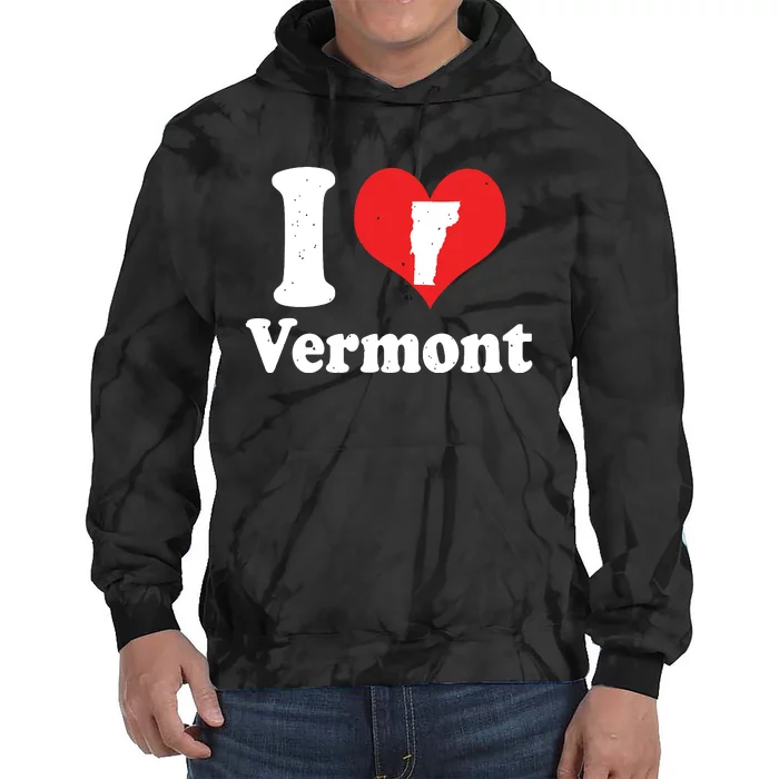 Us Proud Citizen America Love State I Heart Vermont Tie Dye Hoodie