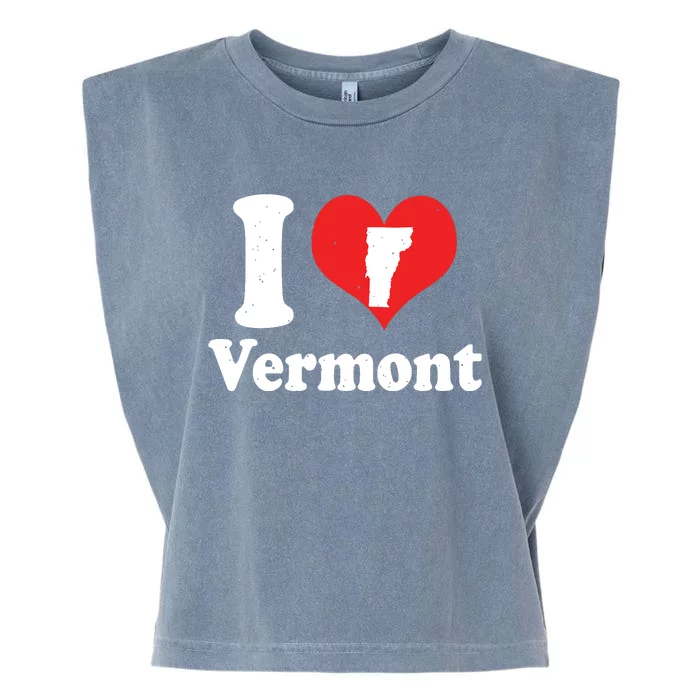 Us Proud Citizen America Love State I Heart Vermont Garment-Dyed Women's Muscle Tee