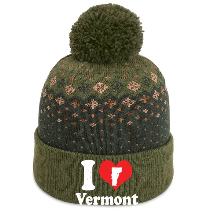 Us Proud Citizen America Love State I Heart Vermont The Baniff Cuffed Pom Beanie