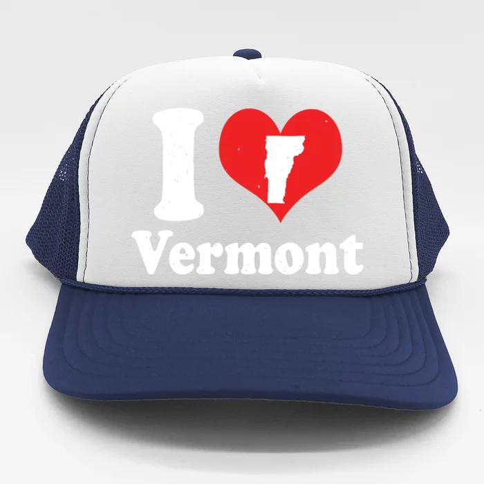 Us Proud Citizen America Love State I Heart Vermont Trucker Hat