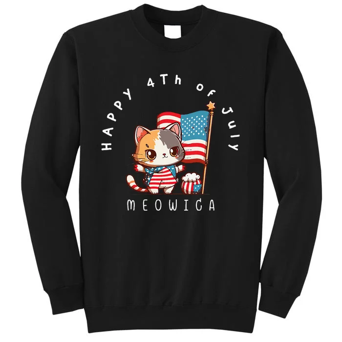 USA Patriotic Cat celebrating the 4th of July MEOICA Sweatshirt