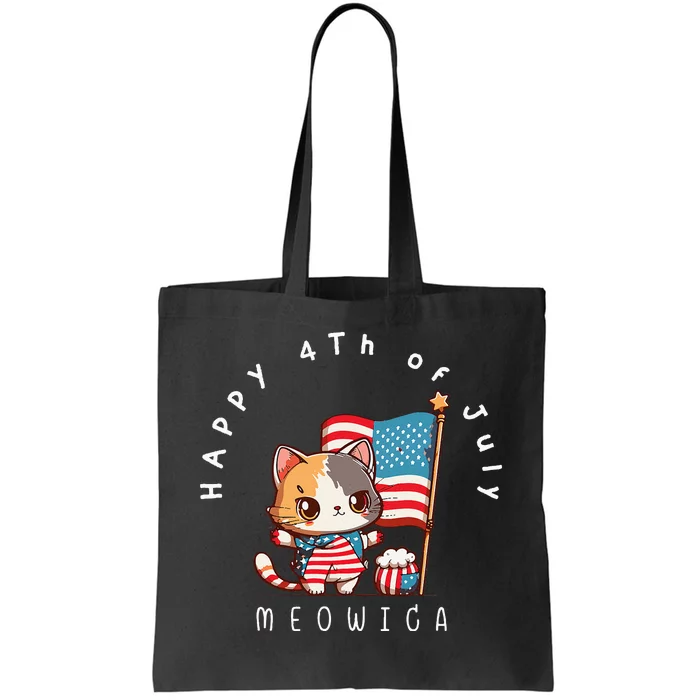 USA Patriotic Cat celebrating the 4th of July MEOICA Tote Bag