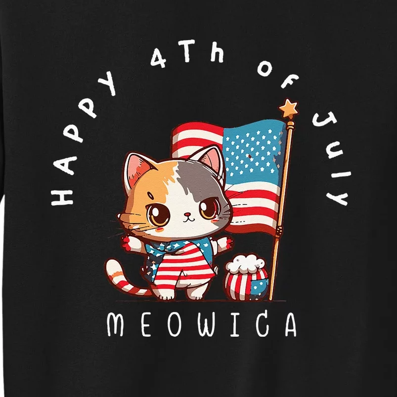 USA Patriotic Cat celebrating the 4th of July MEOICA Tall Sweatshirt