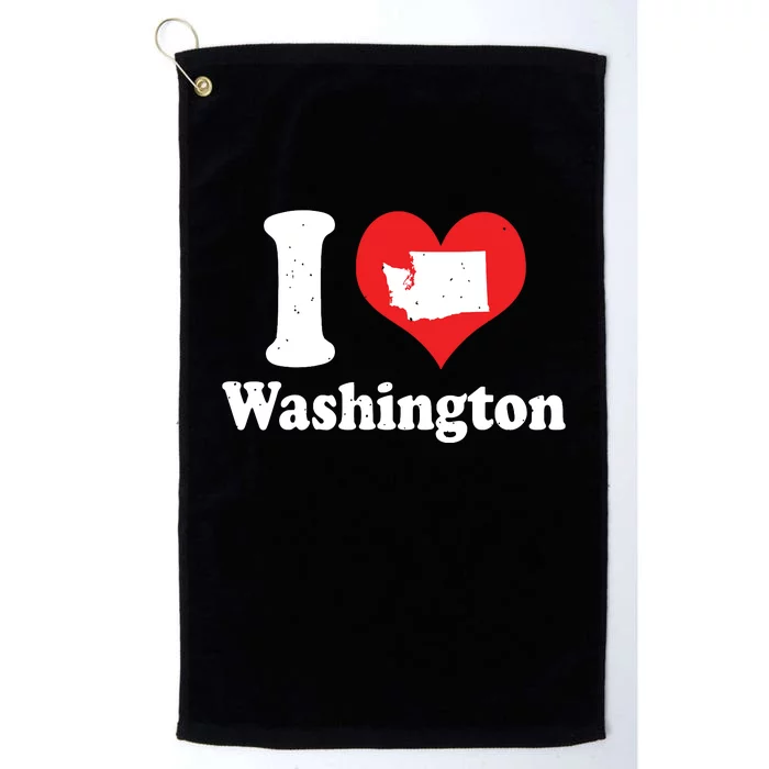 Us Proud Citizen America Love State I Heart Washington Platinum Collection Golf Towel