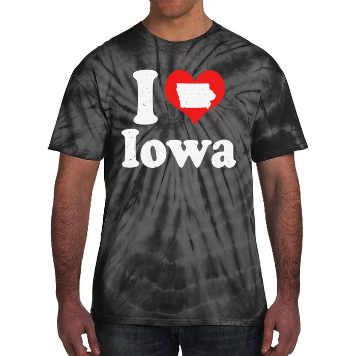 US Proud Citizen America Love State I Heart Iowa Tie-Dye T-Shirt