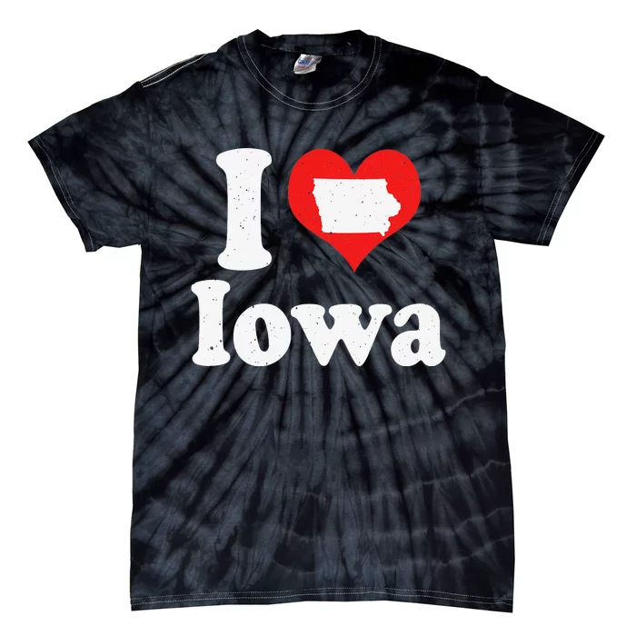 US Proud Citizen America Love State I Heart Iowa Tie-Dye T-Shirt