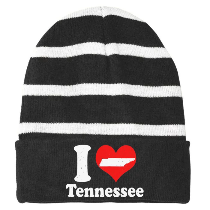 US Proud Citizen America Love State I Heart Tennessee Striped Beanie with Solid Band