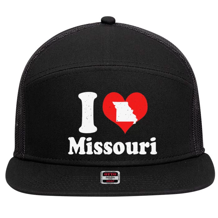 US Proud Citizen America Love State I Heart Missouri 7 Panel Mesh Trucker Snapback Hat