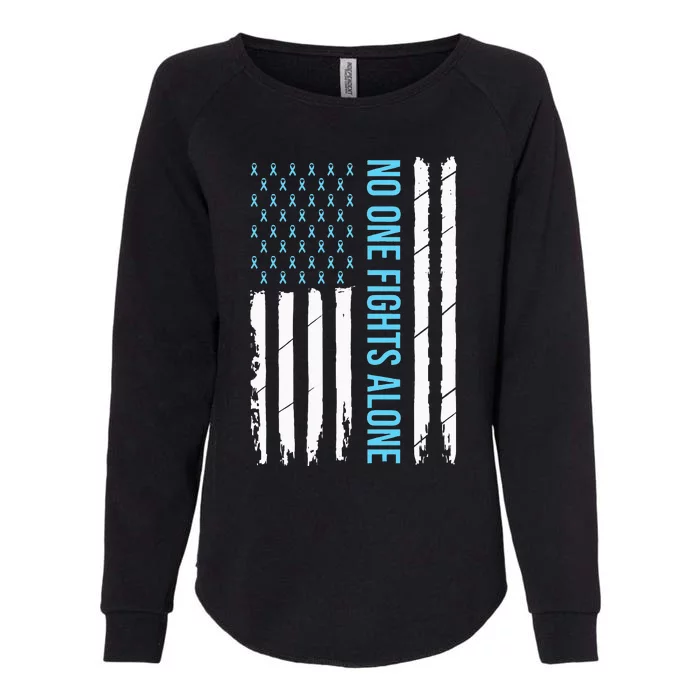 USA Prostate Cancer Awareness Light Blue Ribbon Survivor Womens California Wash Sweatshirt