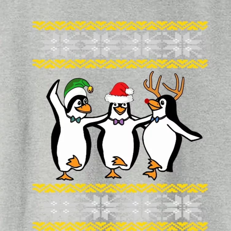 Ugly Penguin Christmas Squad Dancing Waddling Xmas Funny Gift Women's Crop Top Tee