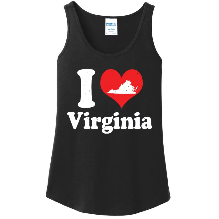 Us Proud Citizen America Love State I Heart Virginia Ladies Essential Tank