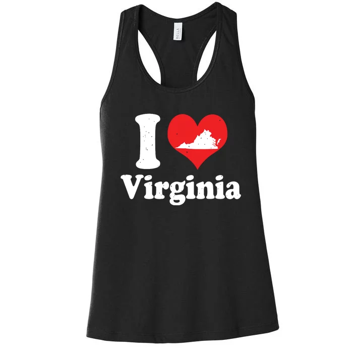 Us Proud Citizen America Love State I Heart Virginia Women's Racerback Tank