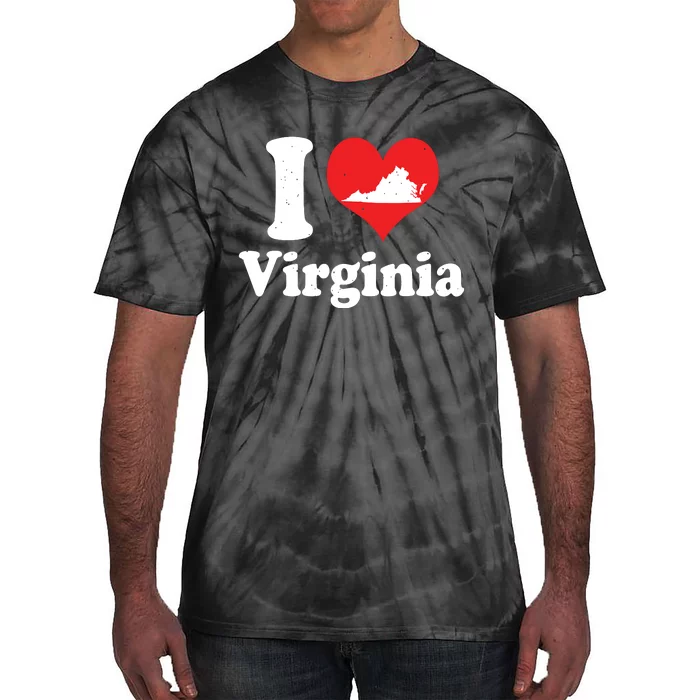 Us Proud Citizen America Love State I Heart Virginia Tie-Dye T-Shirt