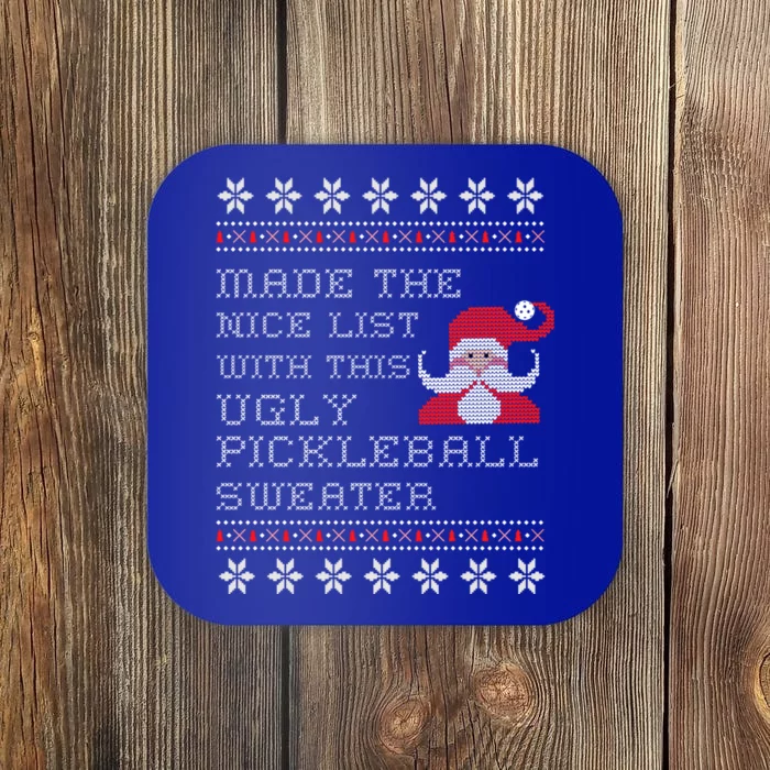 Ugly Pickleball Christmas Sweater Gift Coaster