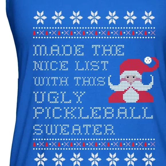 Ugly Pickleball Christmas Sweater Gift Ladies Essential Flowy Tank