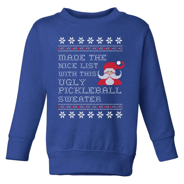 Ugly Pickleball Christmas Sweater Gift Toddler Sweatshirt