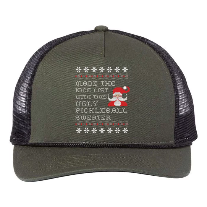 Ugly Pickleball Christmas Sweater Gift Retro Rope Trucker Hat Cap