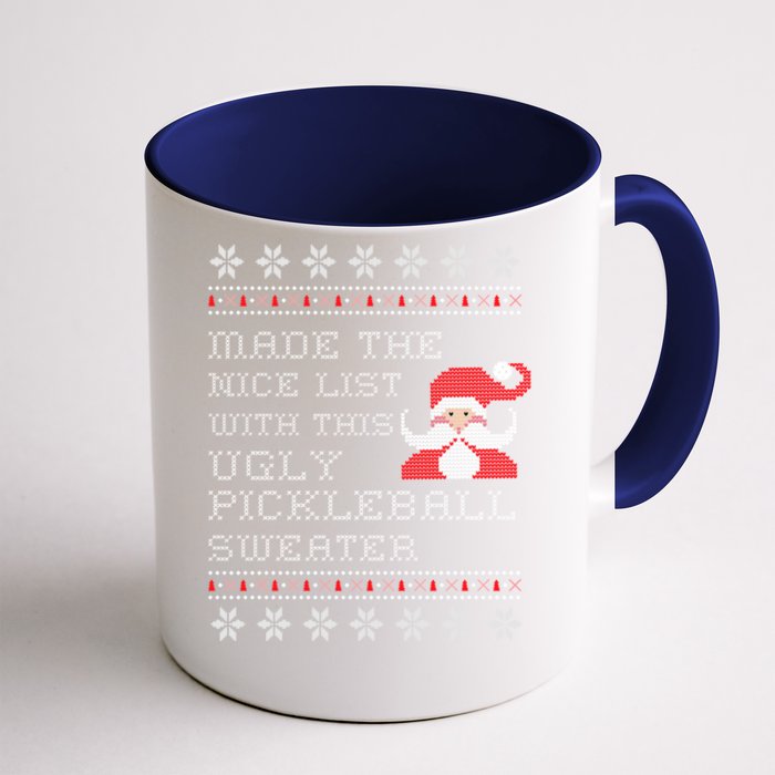 Ugly Pickleball Christmas Sweater Gift Front & Back Coffee Mug