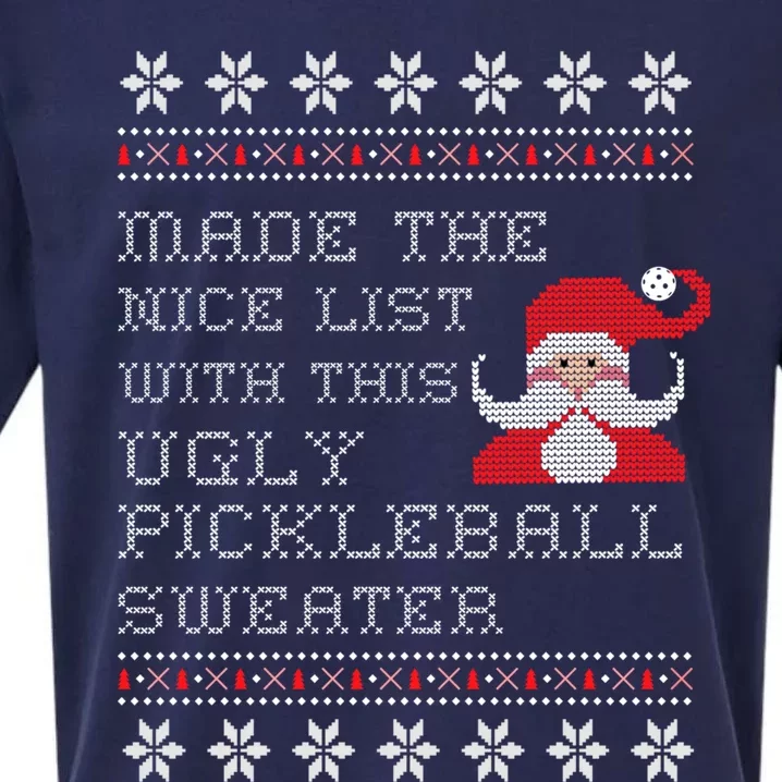 Ugly Pickleball Christmas Sweater Gift Sueded Cloud Jersey T-Shirt