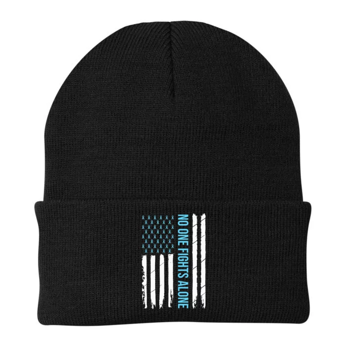 USA Prostate Cancer Awareness Light Blue Ribbon Survivor Knit Cap Winter Beanie