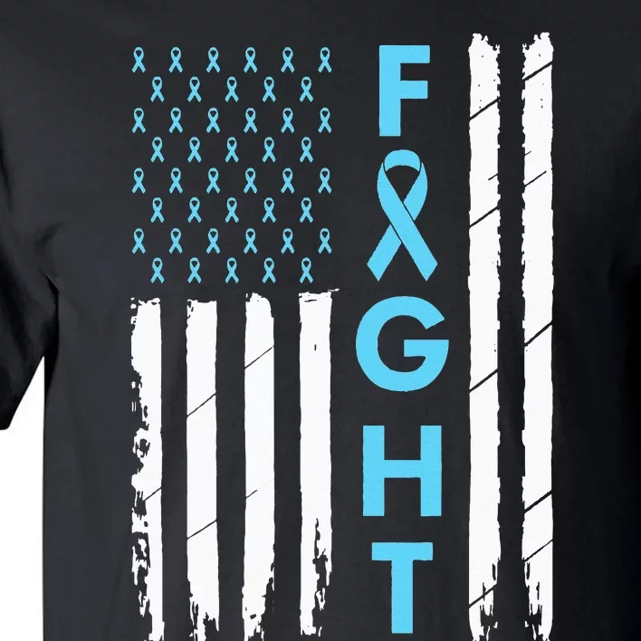 USA Prostate Cancer Awareness Light Blue Ribbon Survivor Tall T-Shirt