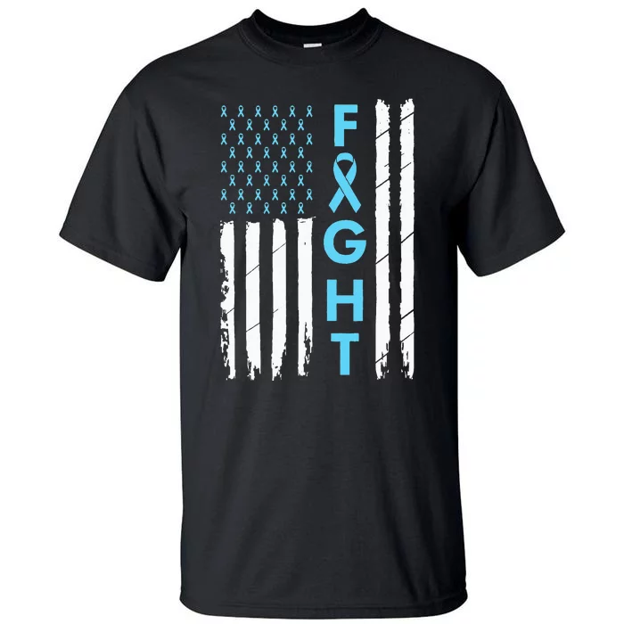 USA Prostate Cancer Awareness Light Blue Ribbon Survivor Tall T-Shirt