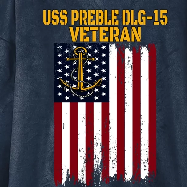 Uss Preble Dlg15 Destroyer FatherS Day VeteranS Day Cute Gift Hooded Wearable Blanket