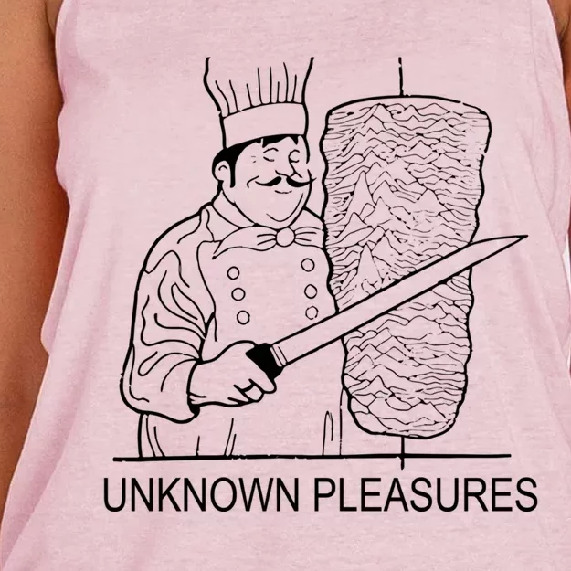 Unknown Pleasures Doner Kebab Funny Funny Gift Women's Knotted Racerback Tank