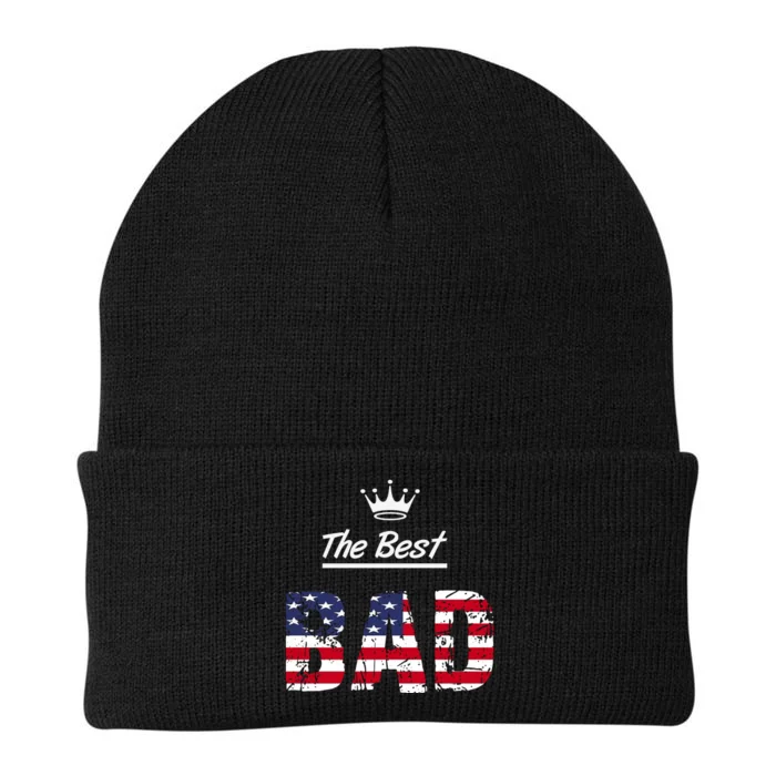 Usa Patriotic Dad Day American Flag Knit Cap Winter Beanie