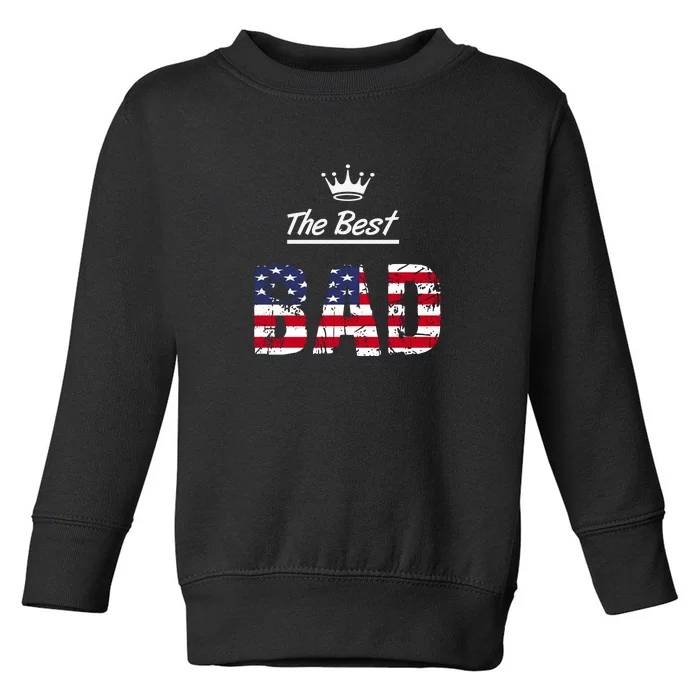 Usa Patriotic Dad Day American Flag Toddler Sweatshirt