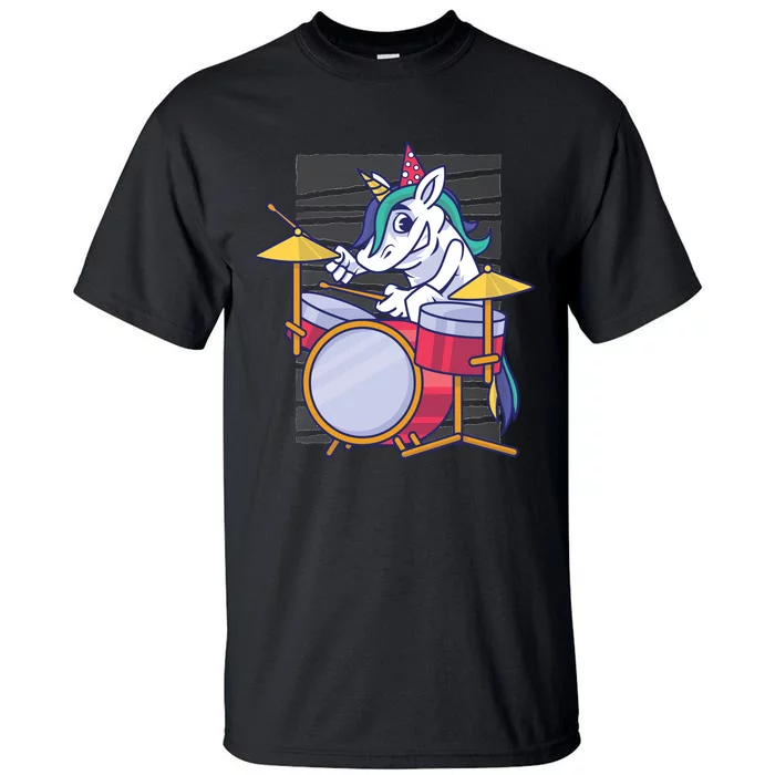 Unicorn Playing Drum Tall T-Shirt