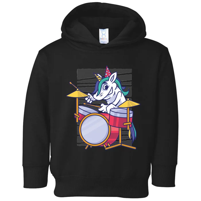 Unicorn Playing Drum Toddler Hoodie