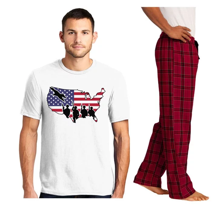 US Patriotic Eagle Soldier  Military Pajama Set