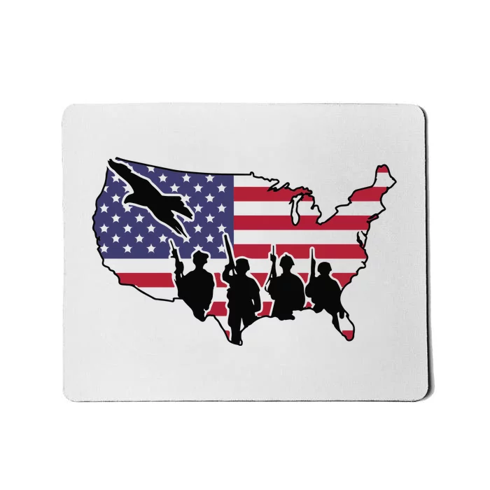 US Patriotic Eagle Soldier  Military Mousepad