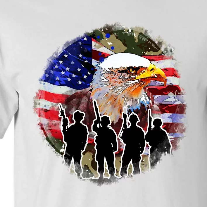 US Patriotic Eagle Soldier  Military Tall T-Shirt