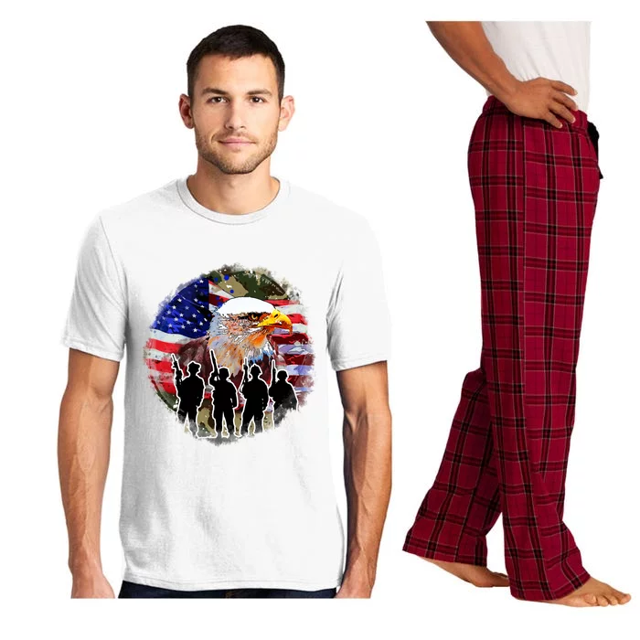 US Patriotic Eagle Soldier  Military Pajama Set