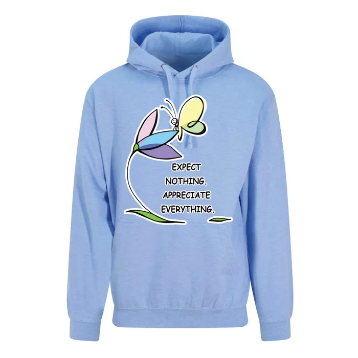 Uplifting Positive Expect Nothing Appreciate Everything Cool Gift Unisex Surf Hoodie